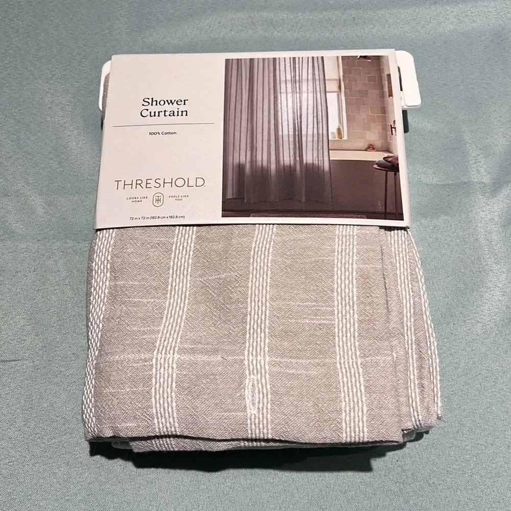 ‎Threshold 100% Cotton Shower Curtain